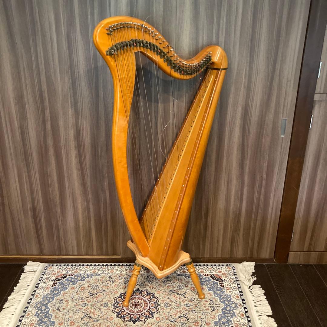 アイリッシュハープ　AOYAMA HARP 　飴色　チューニングトレーナー