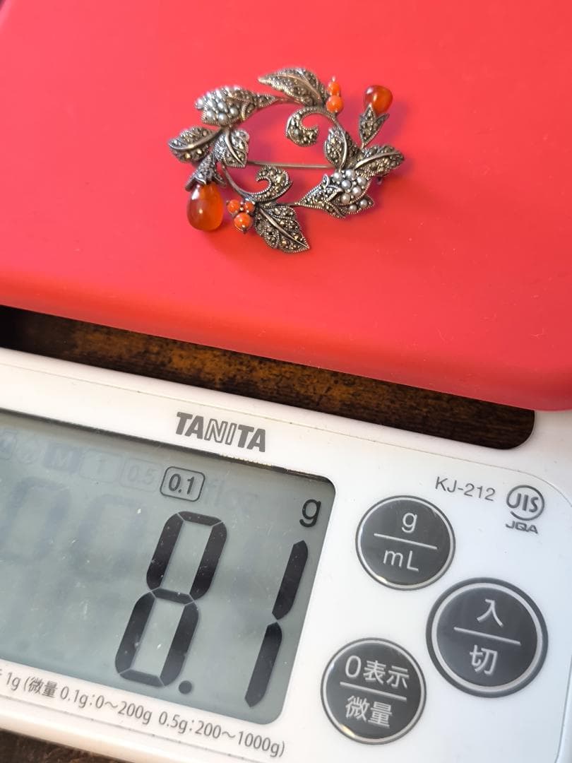 碌山 ROKUZAN ロクザン メノウ　ケシパール 925 シルバー　ブローチ