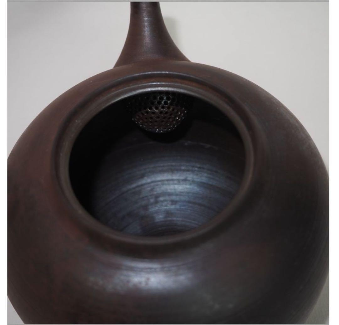 送料無料　常滑名工 水野陽景作 窯変朱泥急須　薄胎重さ145ｇ　煎茶道具