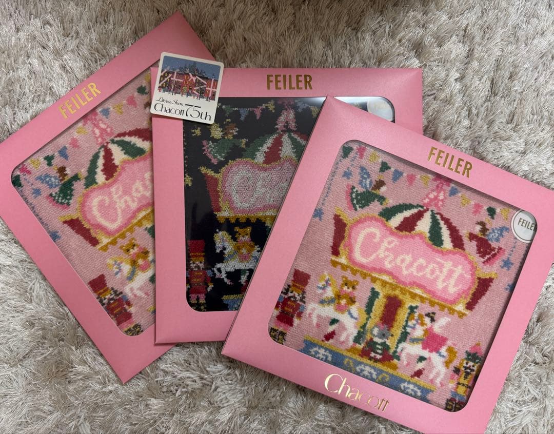 FEILER Chacott NUTCRACKERハンカチ3枚 新品未開封