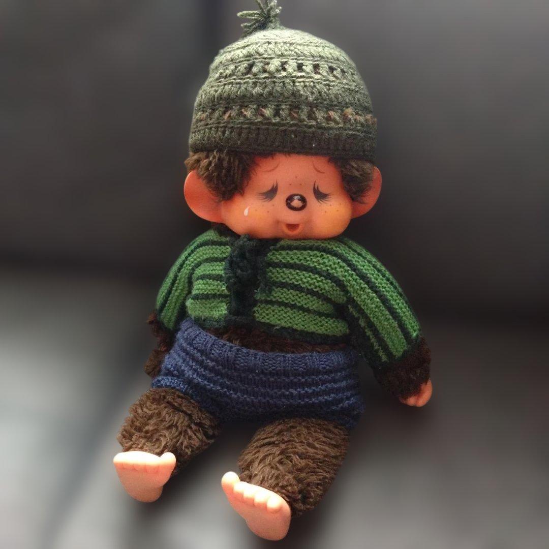 当時物昭和レトロセキグチ大きなモンチッチストライプセーターぬいぐるみ