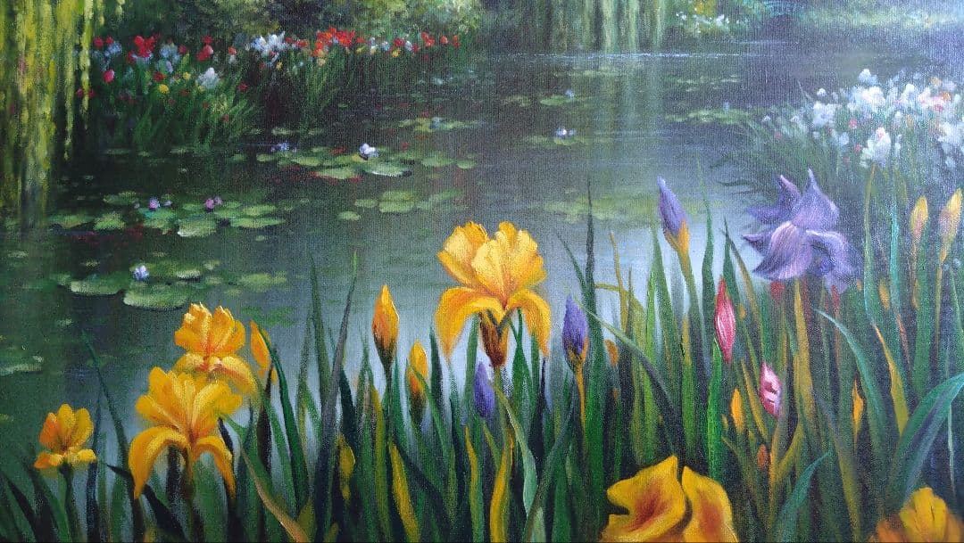 人見友紀　伝説の逃亡画家　モネ　油彩画　油絵　20号