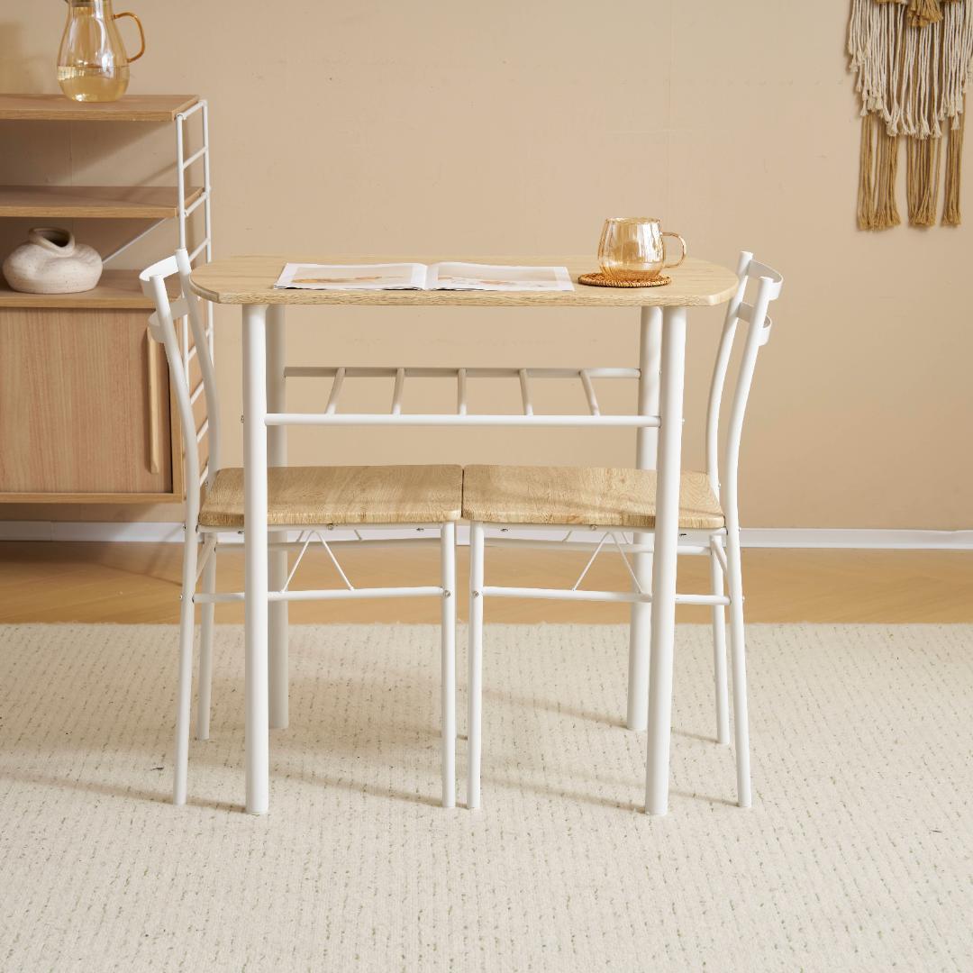 大人気！2人用ダイニング3点セット　食卓 テーブル 収納付き　NATURAL