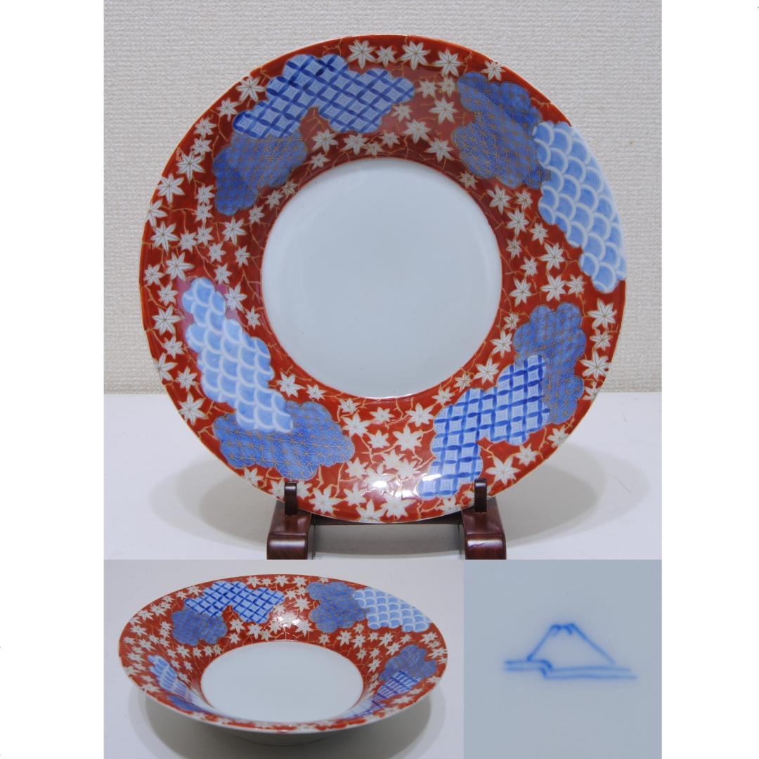 オールド深川　深鉢 紅葉 青海波 七宝文 深川製磁