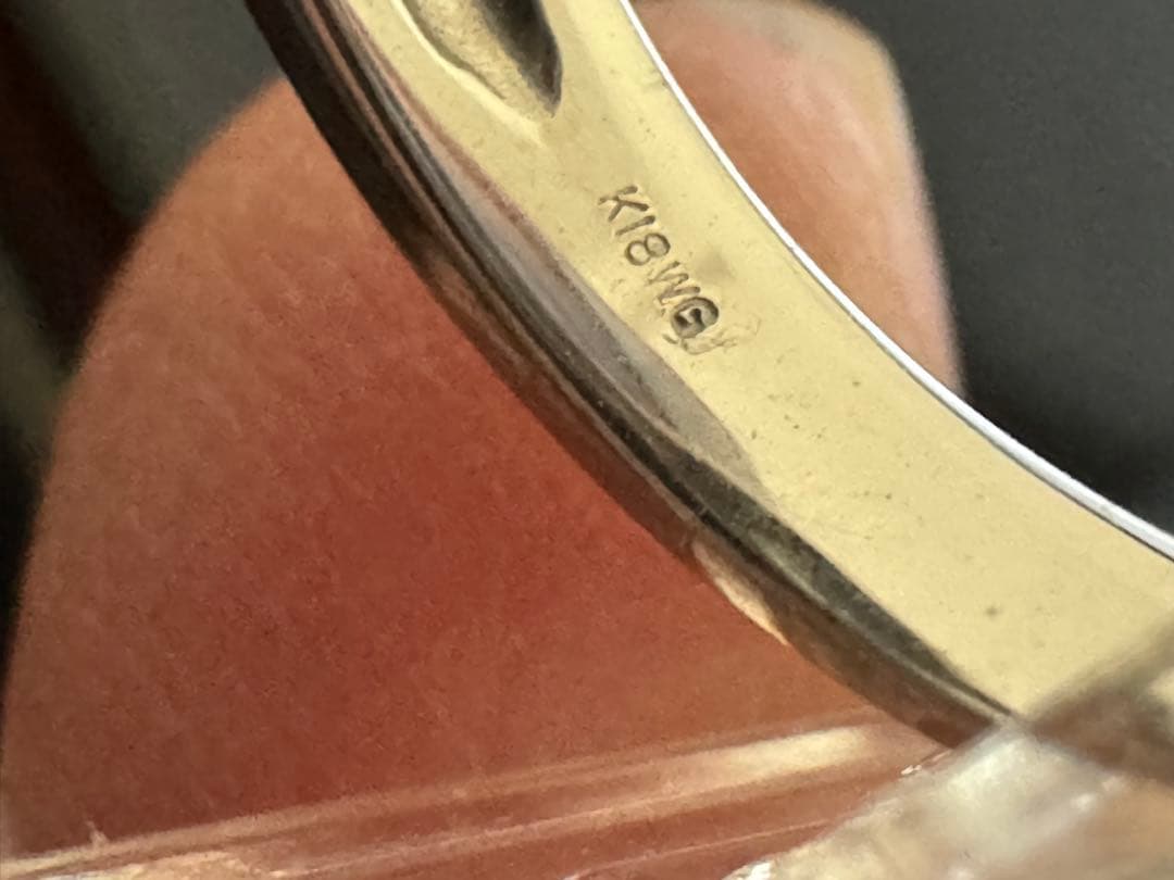 1点物K18WG ミスティックトパーズ リング 約4.5g ヴィンテージ 指輪
