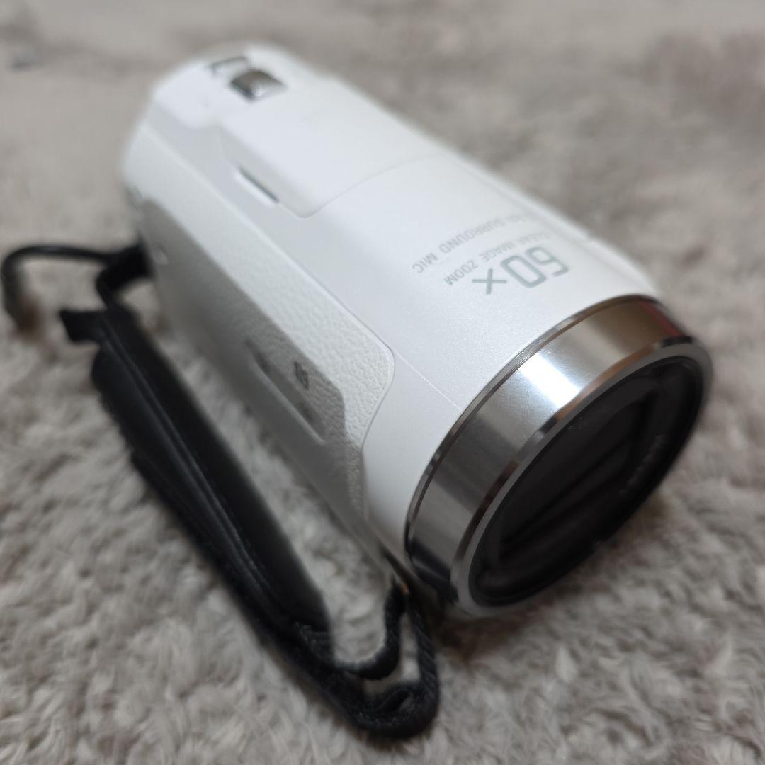 60倍ズーム ホワイト ビデオカメラ