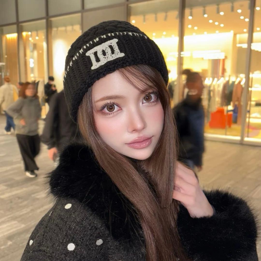 Darich ダーリッチ　DDロゴバスケットニットビーニー　ブラック　BLK