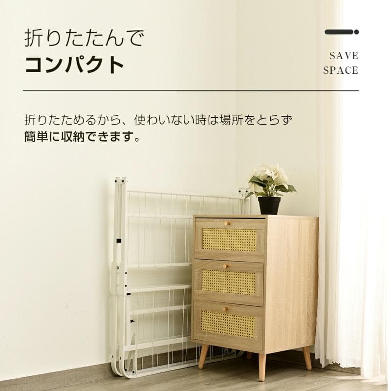 超人気！組立簡単折りたたみベッド （S） 一人暮らし通気性　BLACK