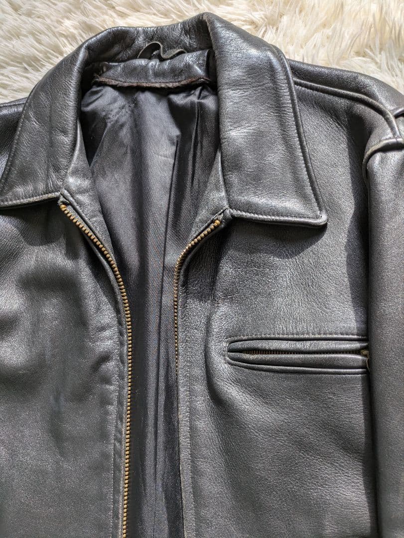 Schott　642 　38 　シングルレザー　ブラック　ライダースジャケット