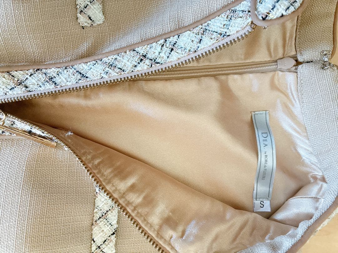 フロントジッパー×ラメツイードミニドレス(DE2962)