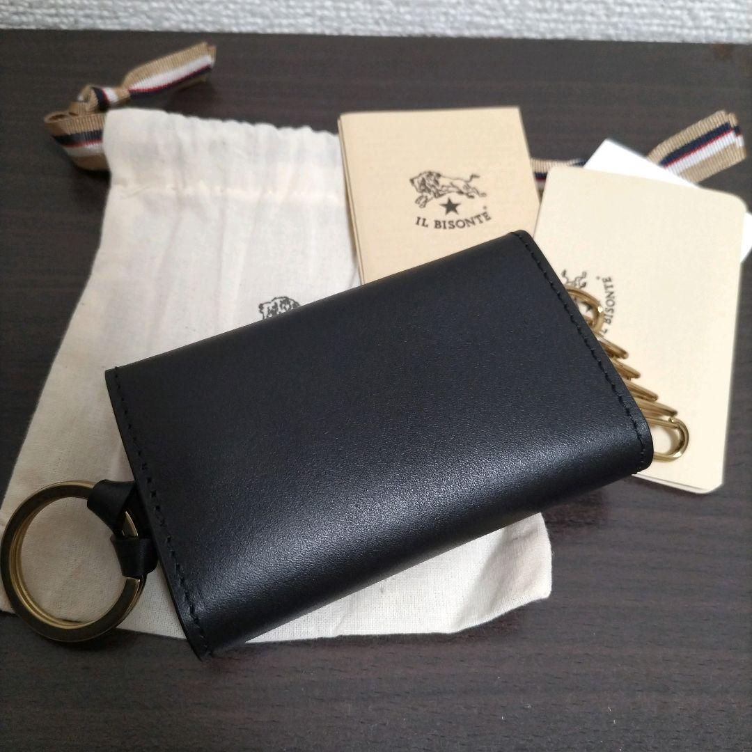 新品 イルビゾンテ 本革 キーケース キーホルダー 6連 ブラック 黒