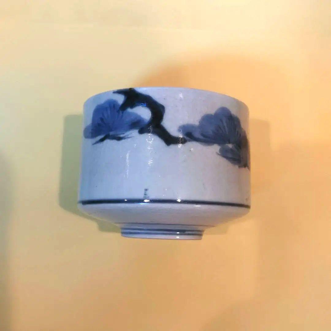 古伊万里　湯飲み　染付松文