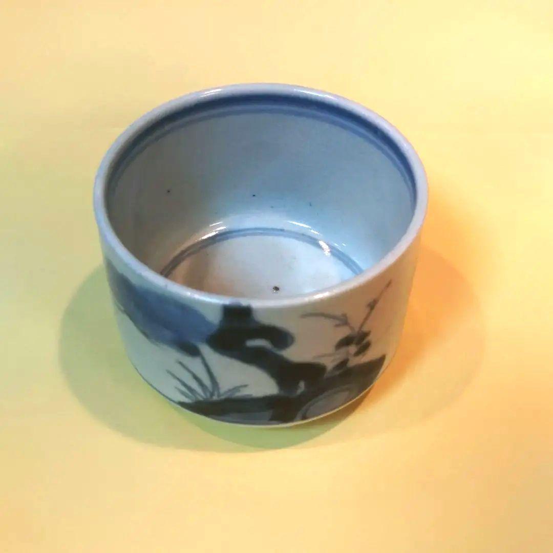 古伊万里　湯飲み　染付松文