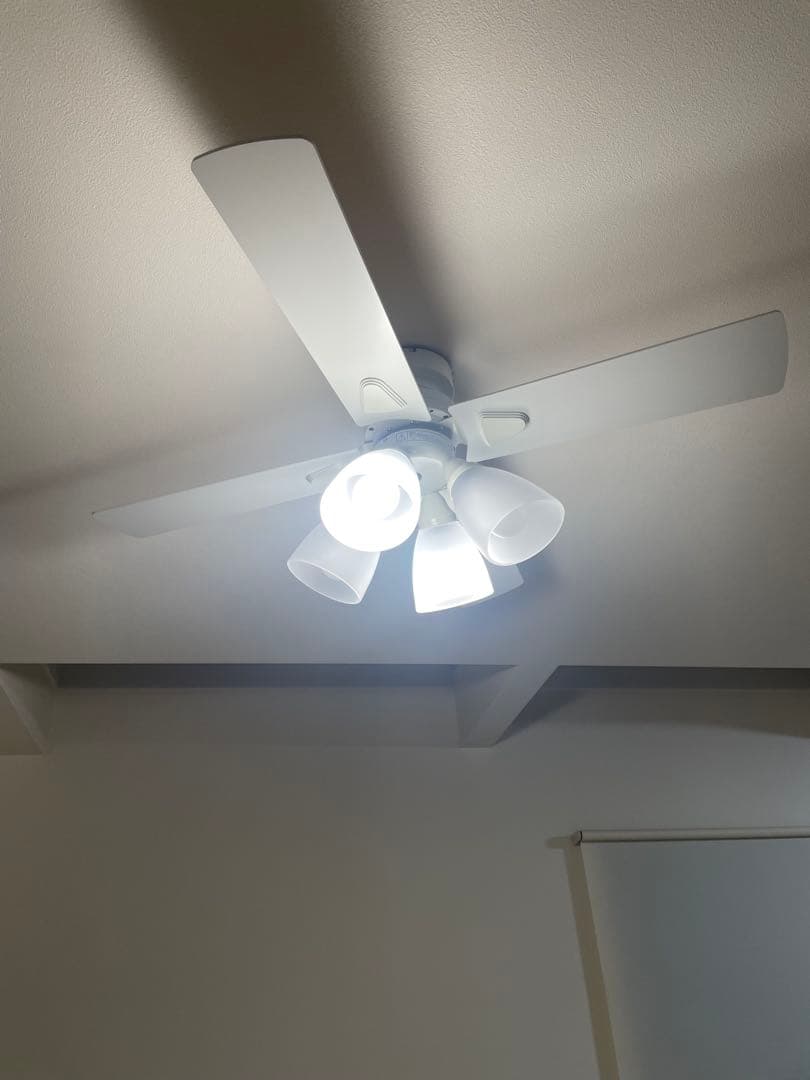 LOWYA ロウヤ　シーリングファン 4灯　ホワイト/ナチュラル