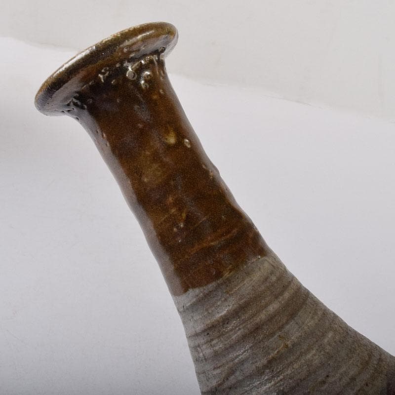 唐津　二川焼　鶴首徳利　時代箱　C　7274