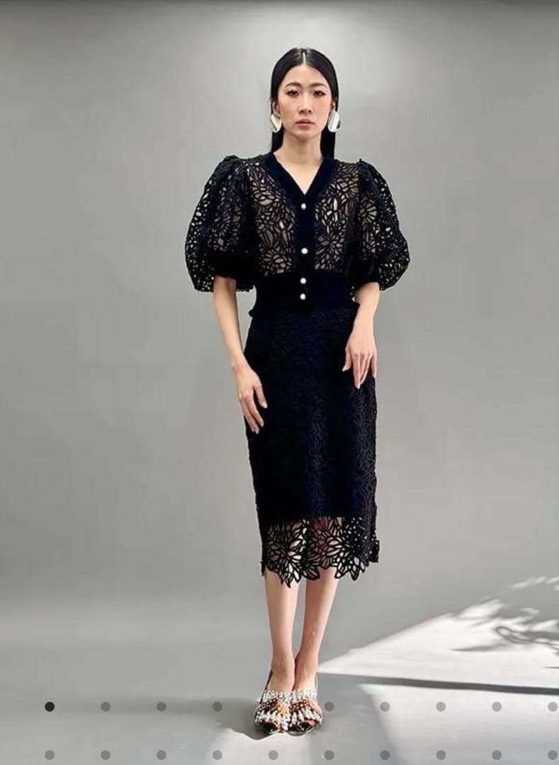 今期　Adonisis アドニシス　ケミカルレースタイトスカート