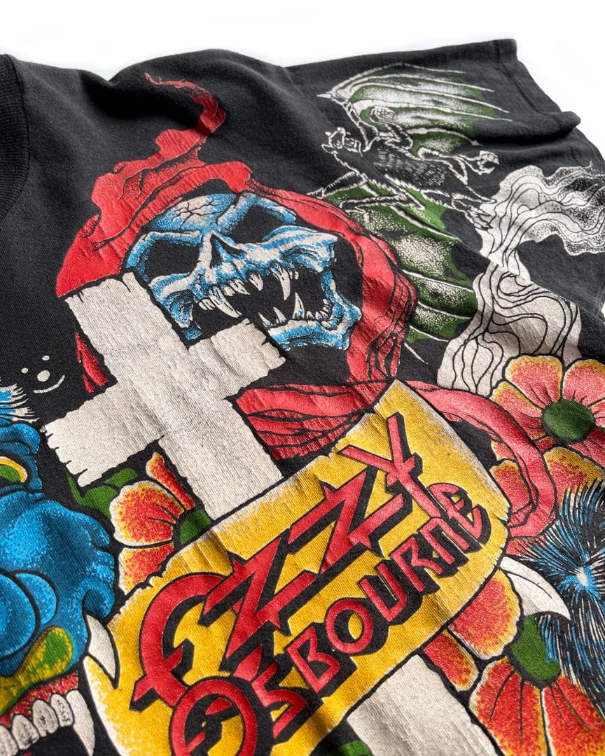 90's \" OZZY OSBORNE \" タトゥー総柄 バンド Tシャツ