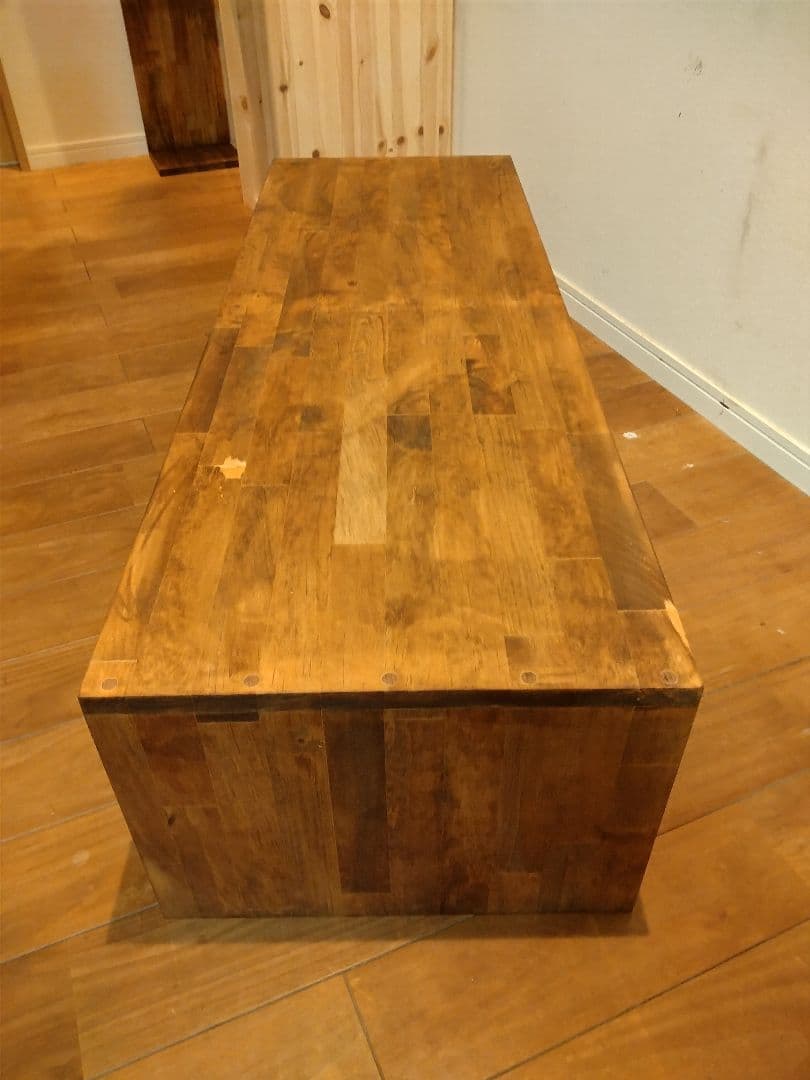 木製　ハンドメイド　オーダー　コの字　ベンチ　水槽台　シェルフ　ワトコオイル