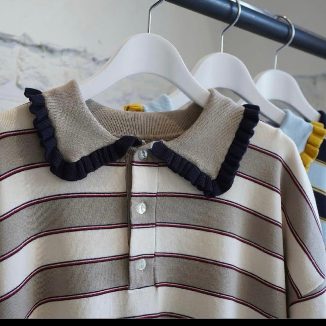 新品　rhodolirion Frill Polo Sweater ポロシャツ