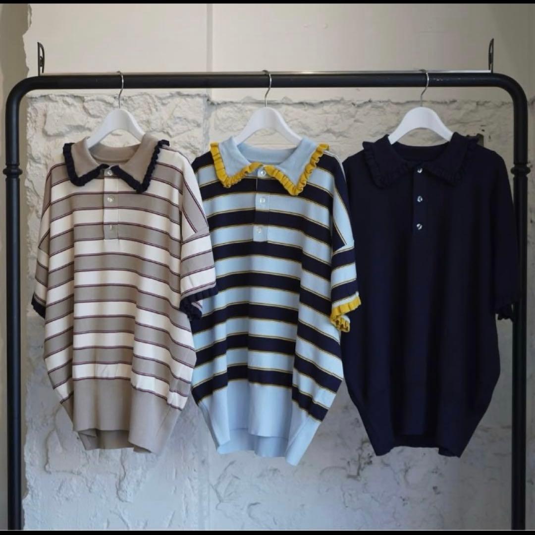 新品　rhodolirion Frill Polo Sweater ポロシャツ