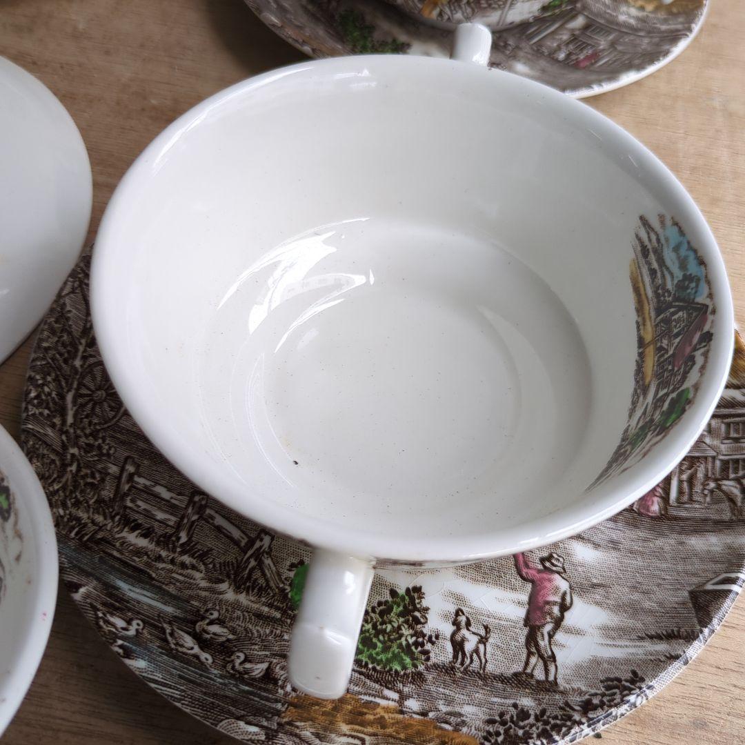 ヴィンテージ スープカップ&ソーサー 6セット イギリス製