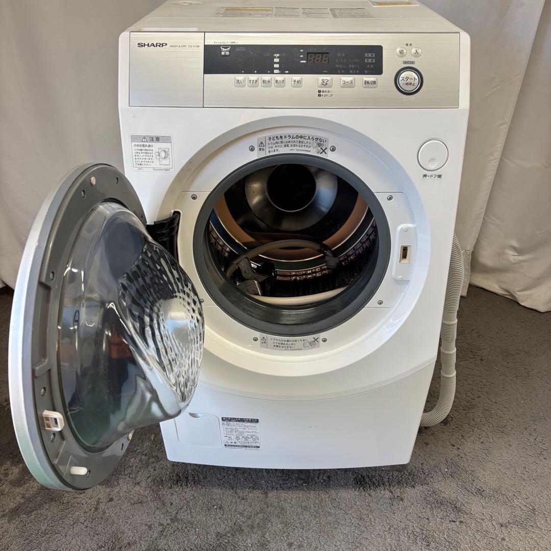 30　SHARP　ドラム式洗濯機　10キロ　乾燥　左開き　設置無料　安い‼️
