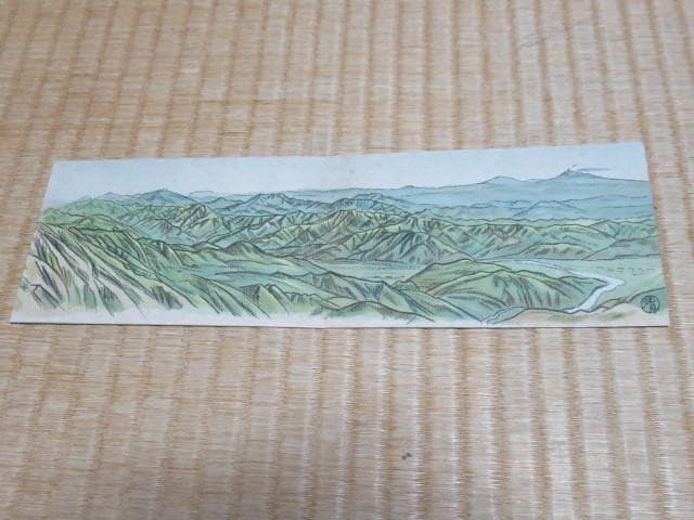 未使用 大正9年◆白馬頂上展望スケッチ 佐藤清：画 和紙 木版画 6枚 絵はがき