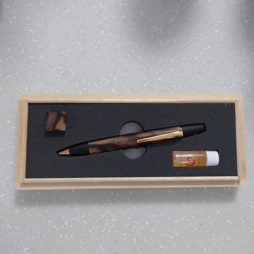 特上黒柿のボールペン・ロータリー 新品未使用