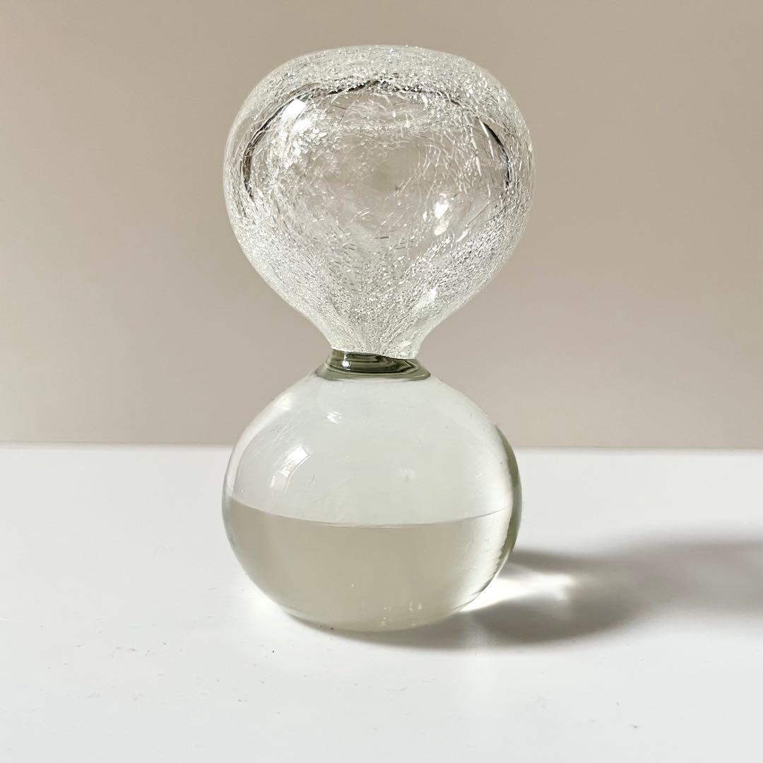 SECCA/セッカ 砂時計型 オブジェ 雪花ガラス 置物 ペーパーウェイト 硝子