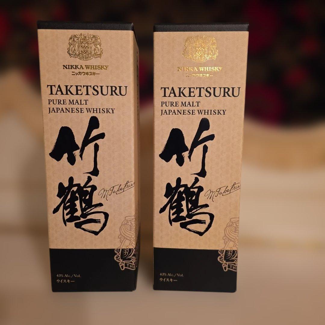 (入手困難) [ NIKKA ] 竹鶴 ピュアモルトウイスキー(新品) ２本 !