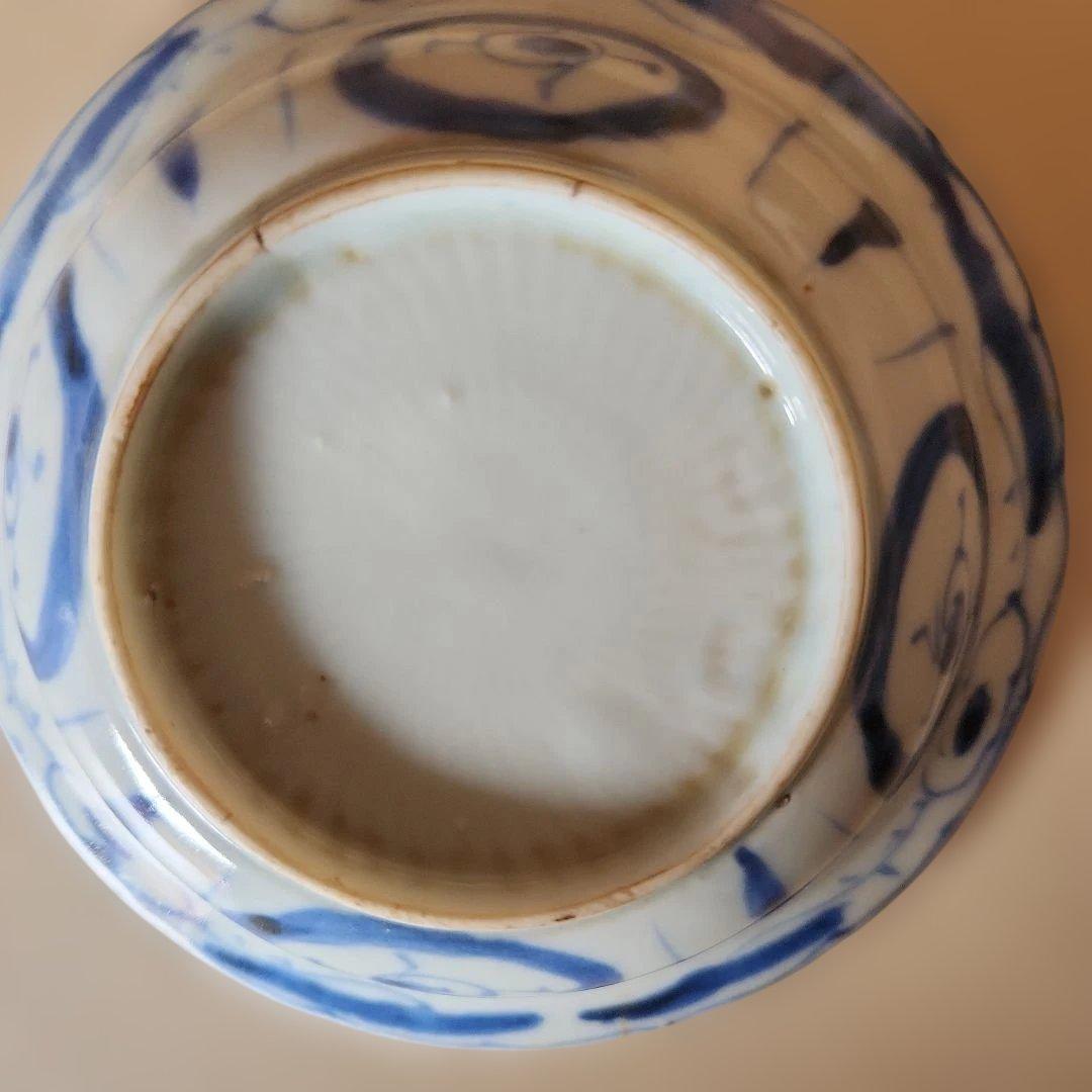 明朝末期(天啓年間1621~1627年)景徳鎮の輪花小皿