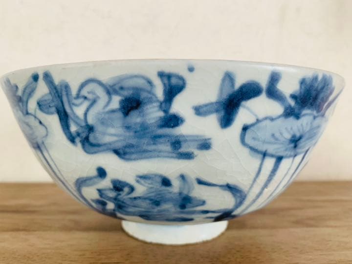 中国明時代中早期染付(青花)大碗(元箱付き)