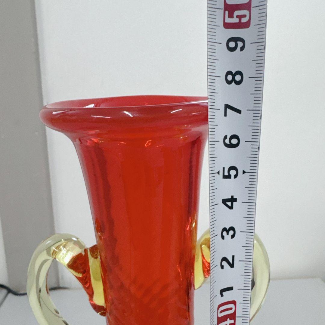 豪華 ツイスト 琉球ガラス 花瓶 昭和レトロ 沖縄 花器 置物 ガラス細工