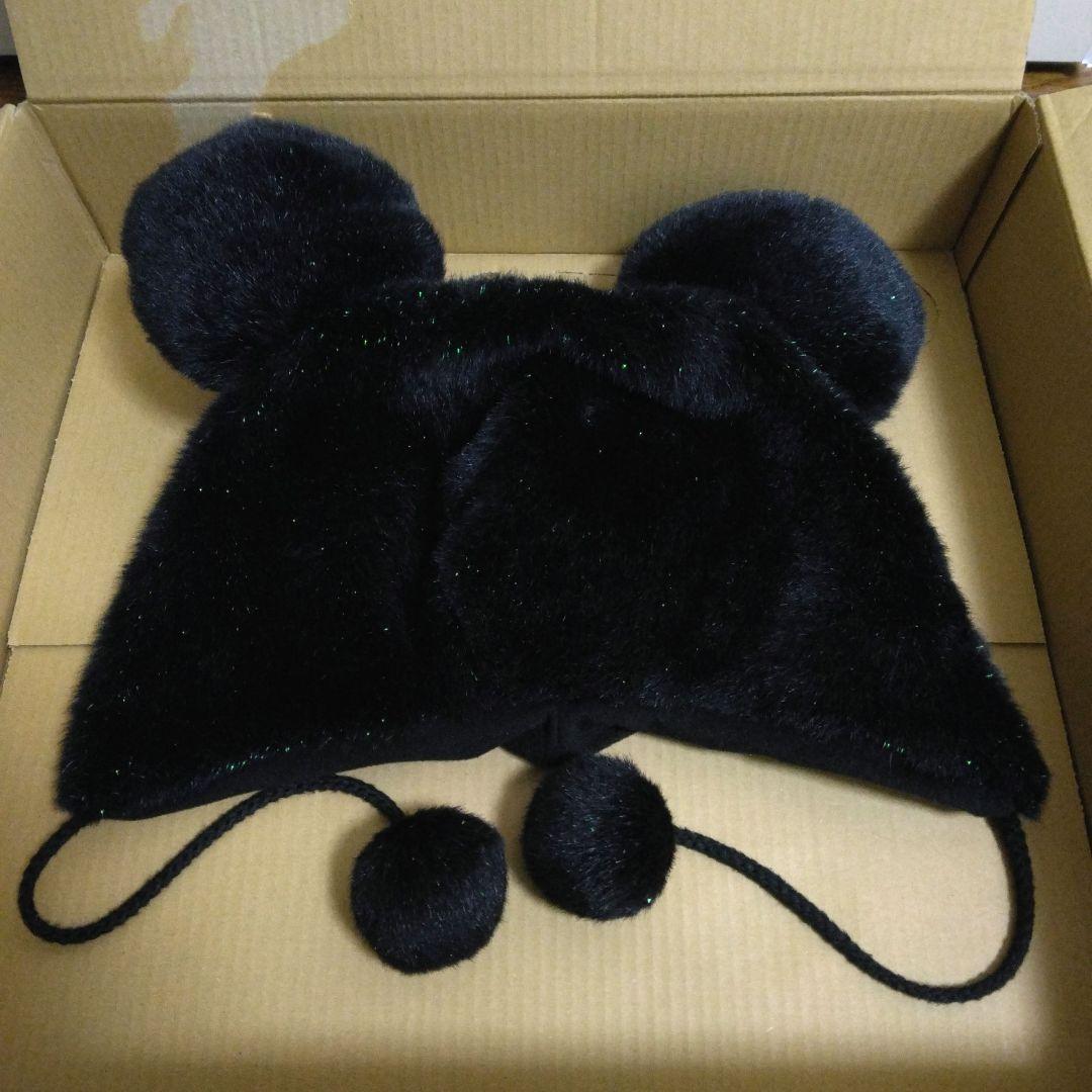 ディズニー　ミッキー　ファンキャップ　白　黒　セット　ペア　ぬいぐるみ　帽子