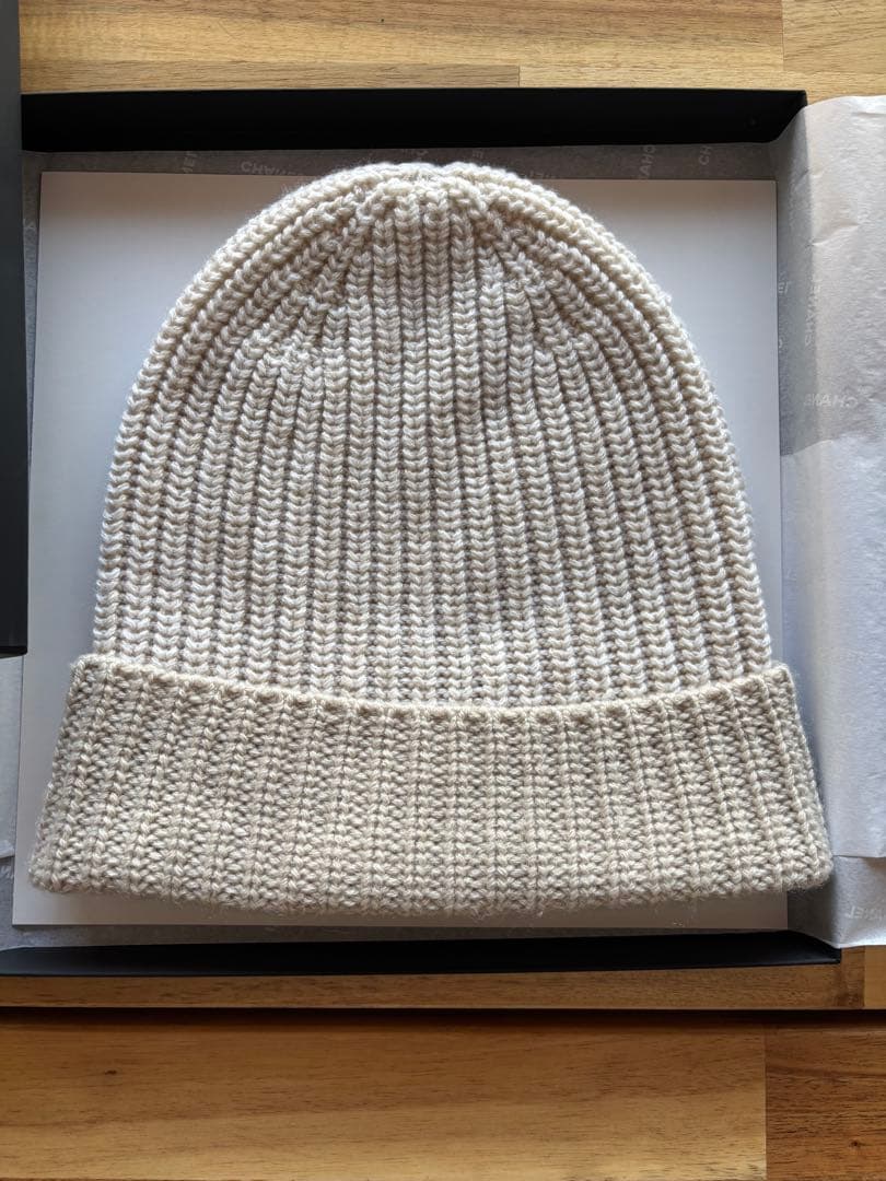 CHANEL シャネル カシミヤ混合 ビーニー ニットキャップ ベージュ