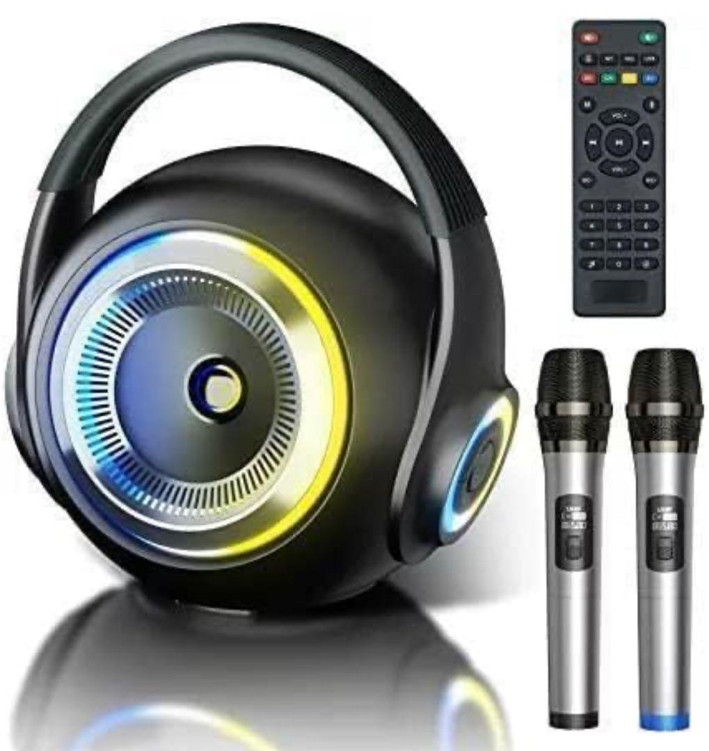 【新品】ワイヤレス カラオケセット マイク2本付き リモコン付き パーティー