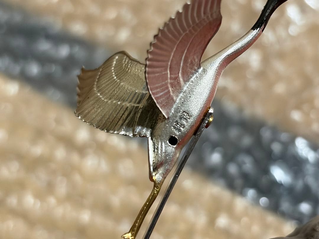 武比古　純銀製（恐らく）一応刻印はあります　鶴