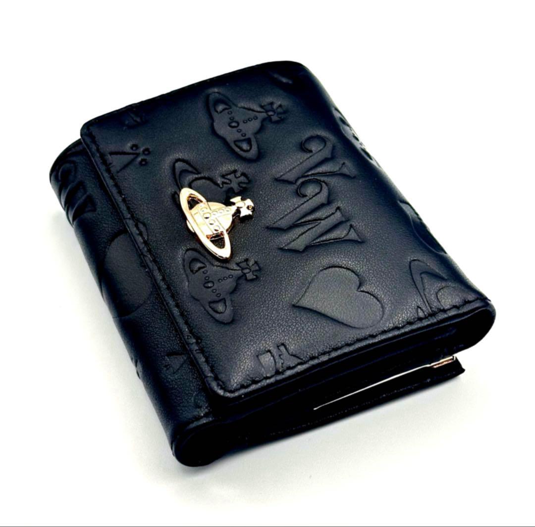 【♡新品✦人気♡】Vivienne Westwood 三つ折り財布 ブラック/黒