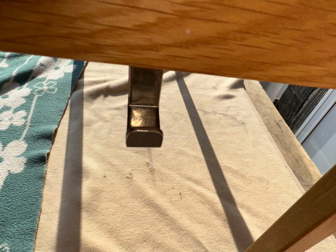 送料込み 無印良品 無垢材 デスク 引出付 オーク材 天然木 110