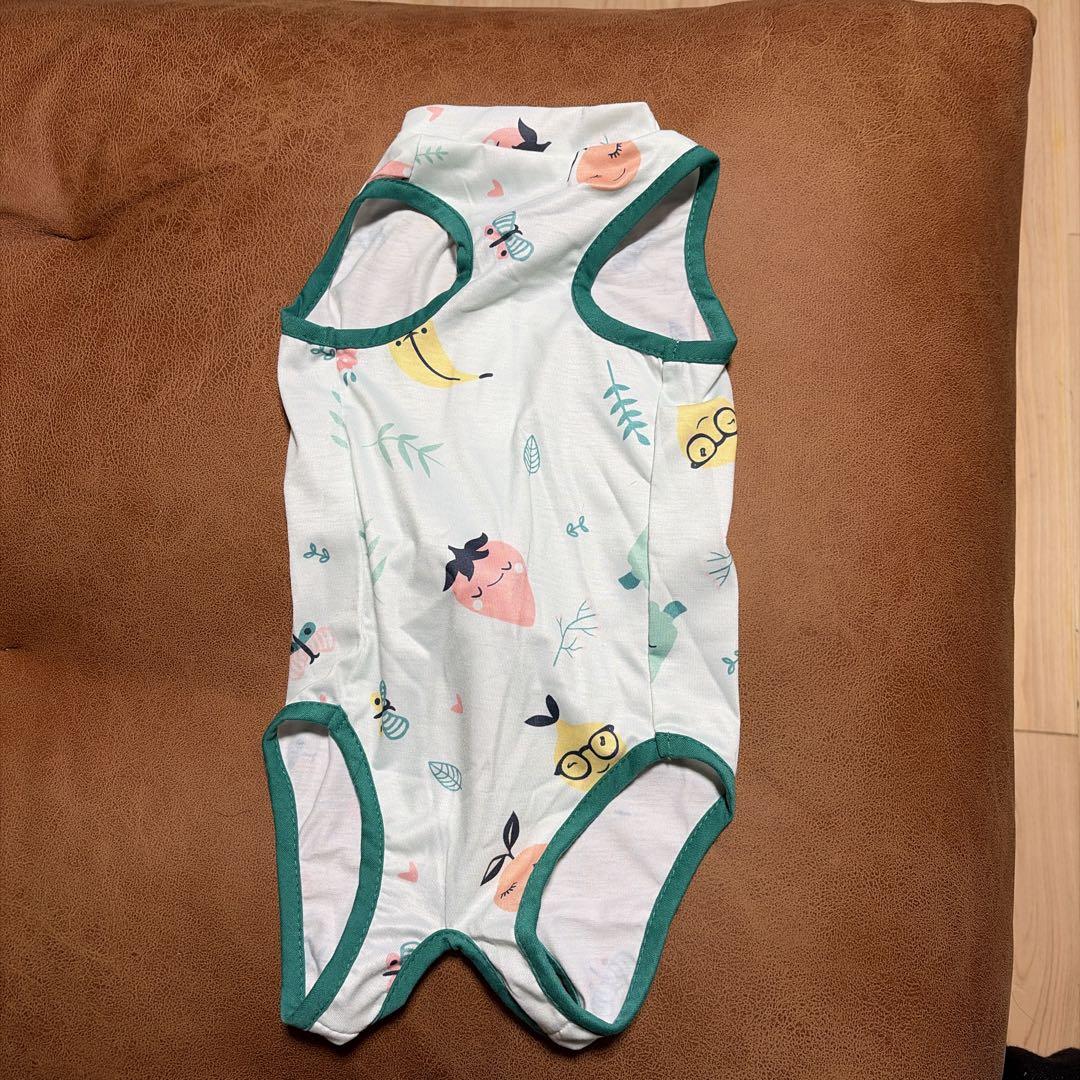 【新品】猫 術後服回復スーツ 通気性抜群 舐め防止 ジャンプスーツ型グリーンXL