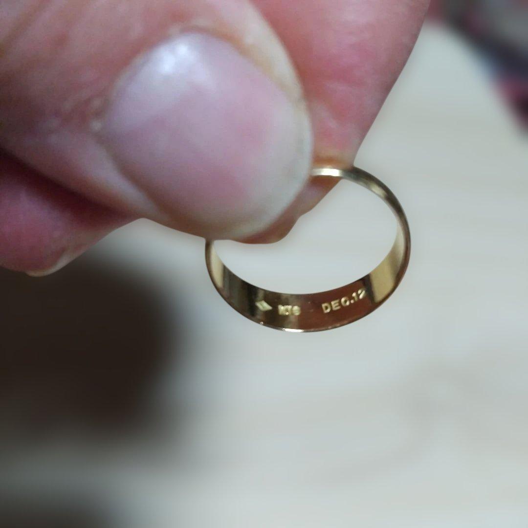 ゴールドリング 18K 約16号 模様付き2.5g