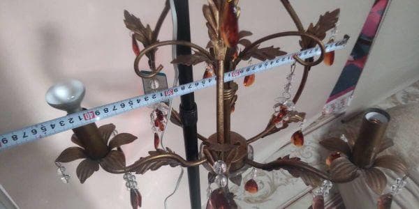 展示品　3灯シャンデリア クリスタル装飾 イタリア CRYSTAL LUCE製