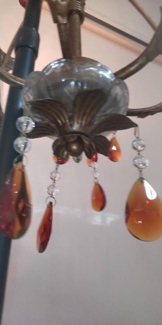 展示品　3灯シャンデリア クリスタル装飾 イタリア CRYSTAL LUCE製