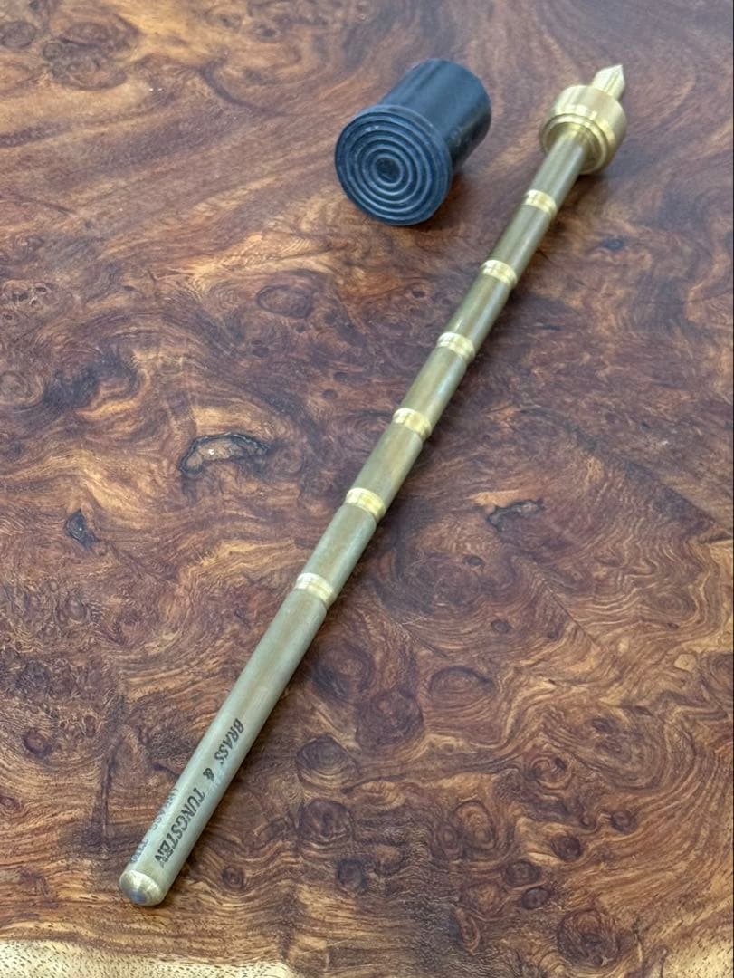 【新品】コントラバス エンドピン［タングステン入り真鍮／先端真鍮］①