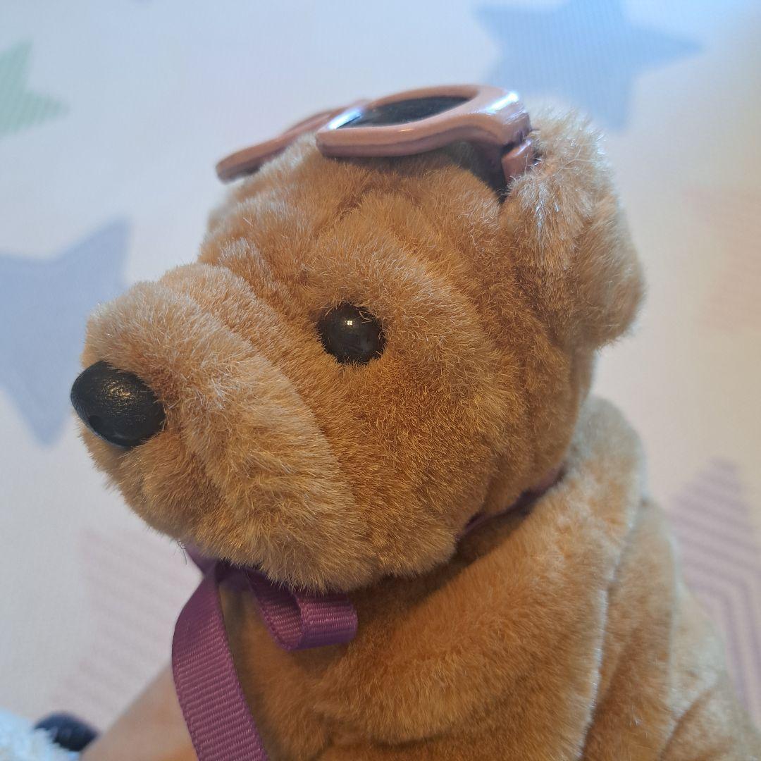 AVANTI サングラス付きブルドッグ　ぬいぐるみ　犬　ブルドッグ　昭和レトロ