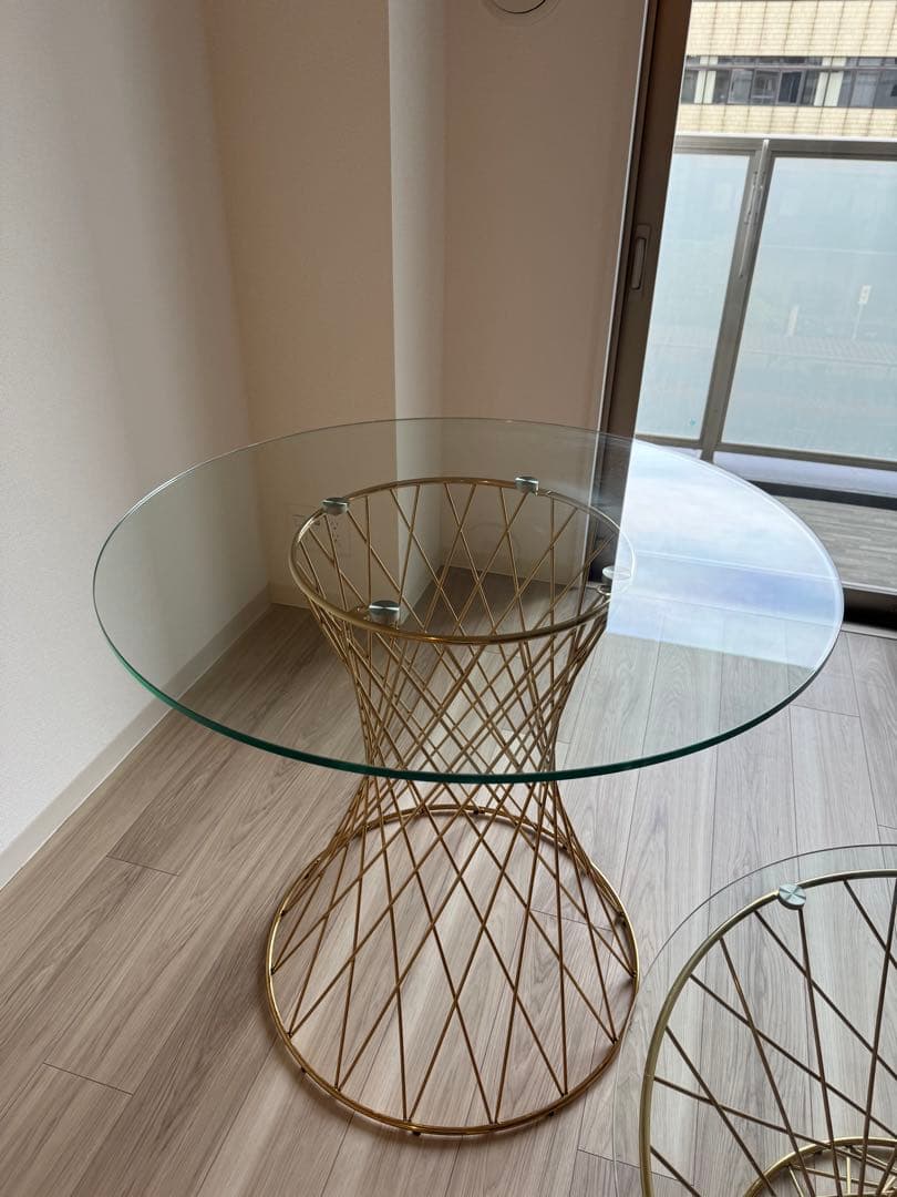 フランフラン　ダイニングテーブル　ガラス