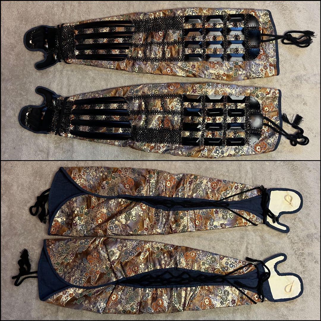 『新品同様 美品！』濃黄•茶糸威 鉄地黒胴当世具足 【甲冑 等身大】 鎧 一式