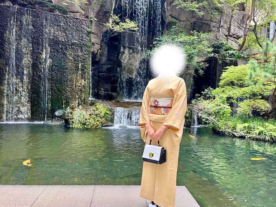 黄色 加賀友禅 飛び柄小紋 トールサイズ