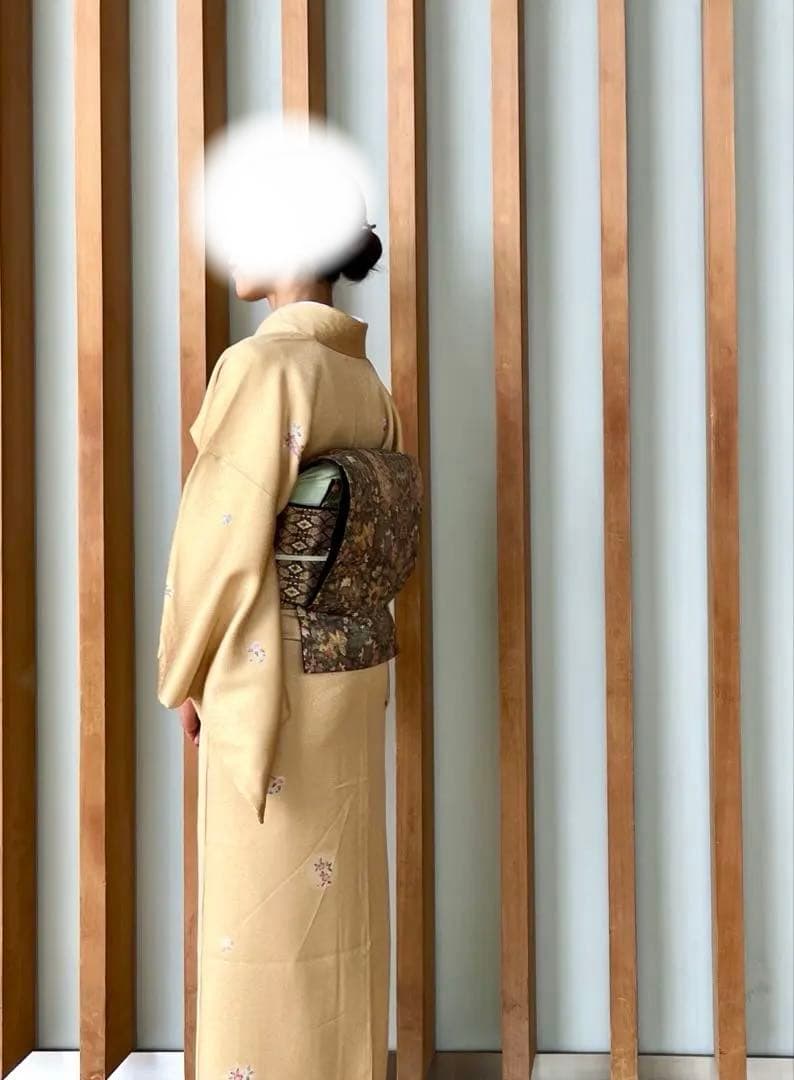 黄色 加賀友禅 飛び柄小紋 トールサイズ