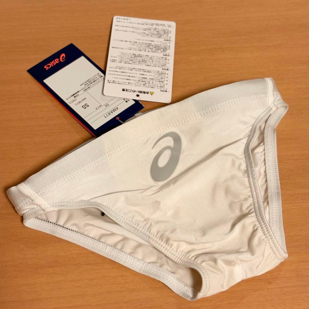 【新品】asics AMA87T 競パン 白 ハイドロCD 競泳水着 白アシ